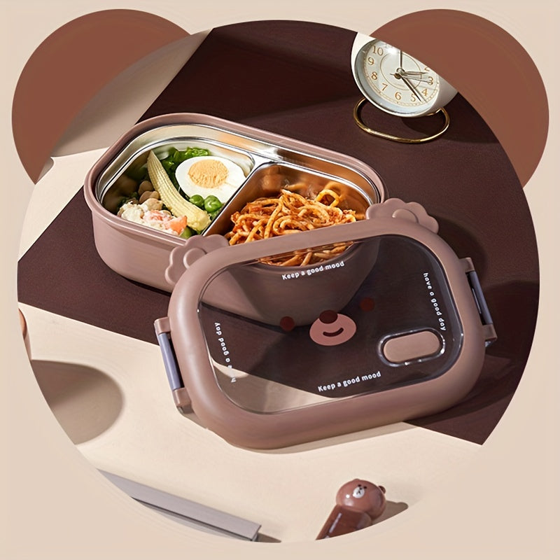 Stainless Steel Lunch Box Portable Partition Type Student Worker Camping
