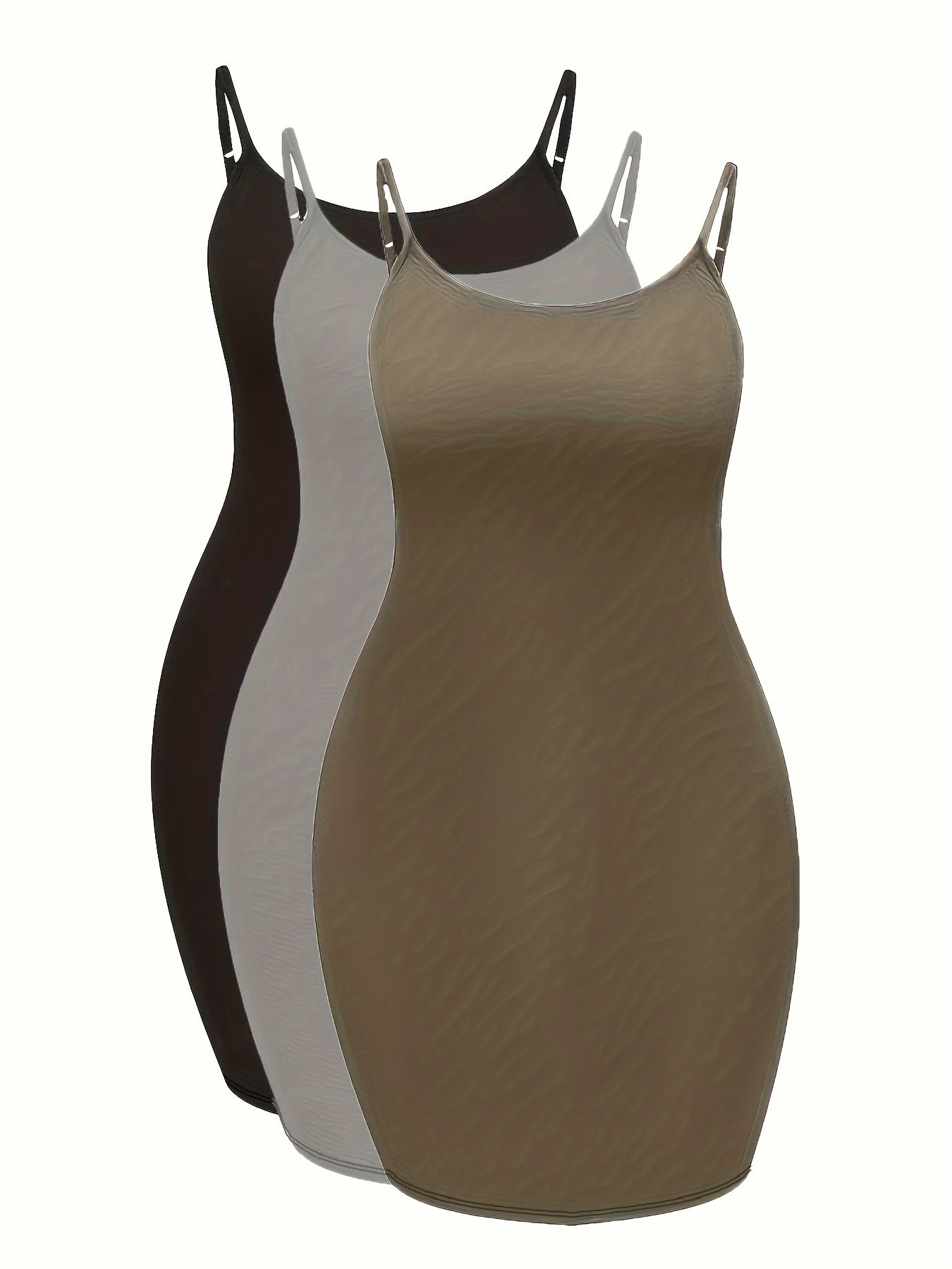 3 Pack Plus Size Sexy Bodycon Midi Dress Set