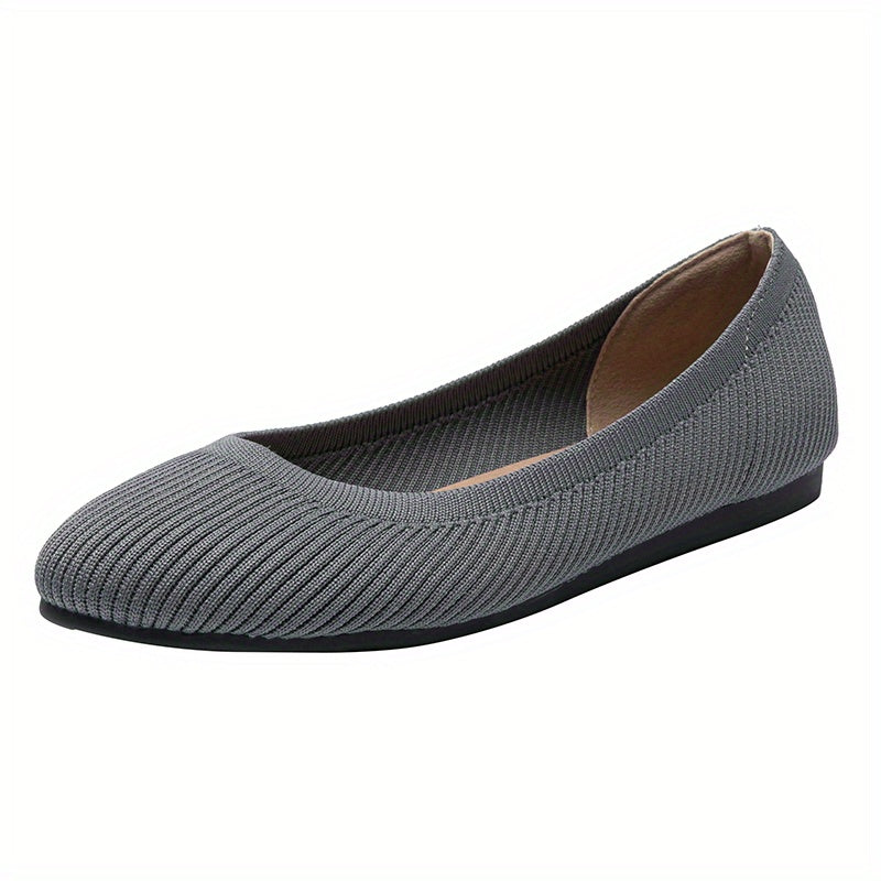 Women's Knitted Flat Shoes Soft Sole Slip On Shoes