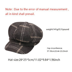 Women's Plaid Retro Octagonal Cap Spring Summer Hat