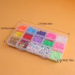 Colorful Beads Set with Elastic Threads and Tweezers