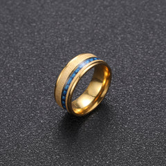 Men's Stainless Steel Sapphire Ring