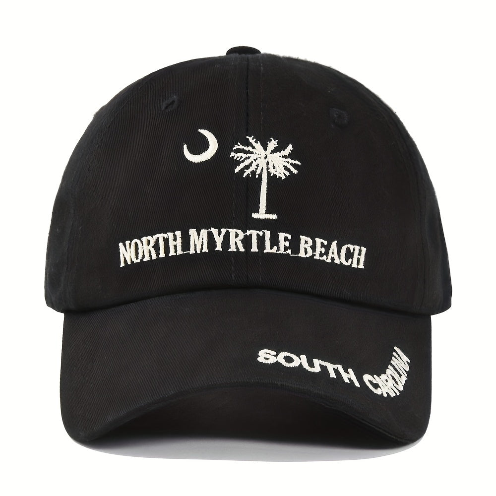 Embroidered Unisex Baseball Cap Coconut Tree Boho Hat Men's Flower Beach Sun Hat