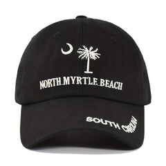 Embroidered Unisex Baseball Cap Coconut Tree Boho Hat Men's Flower Beach Sun Hat