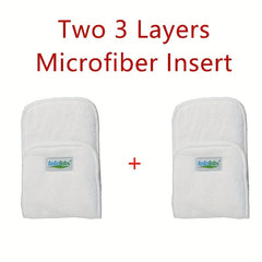 2pcs 3 Layers Microfiber Diaper Insert 4 Layers Bamboo Charcoal Insert