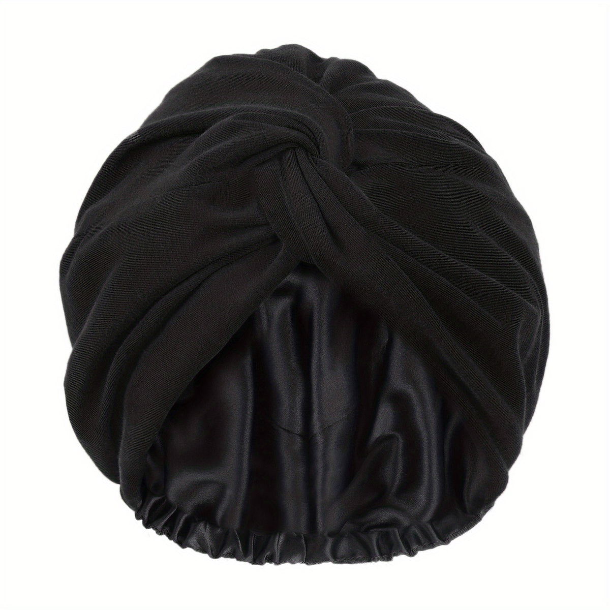 Satin Bonnet Sleep Cap Adjustable Knotted Turban Hat for Curly Hair