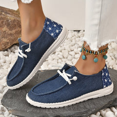 Women's Star Canvas Shoes Casual Lace Up Low Top Lightweight Sneakers