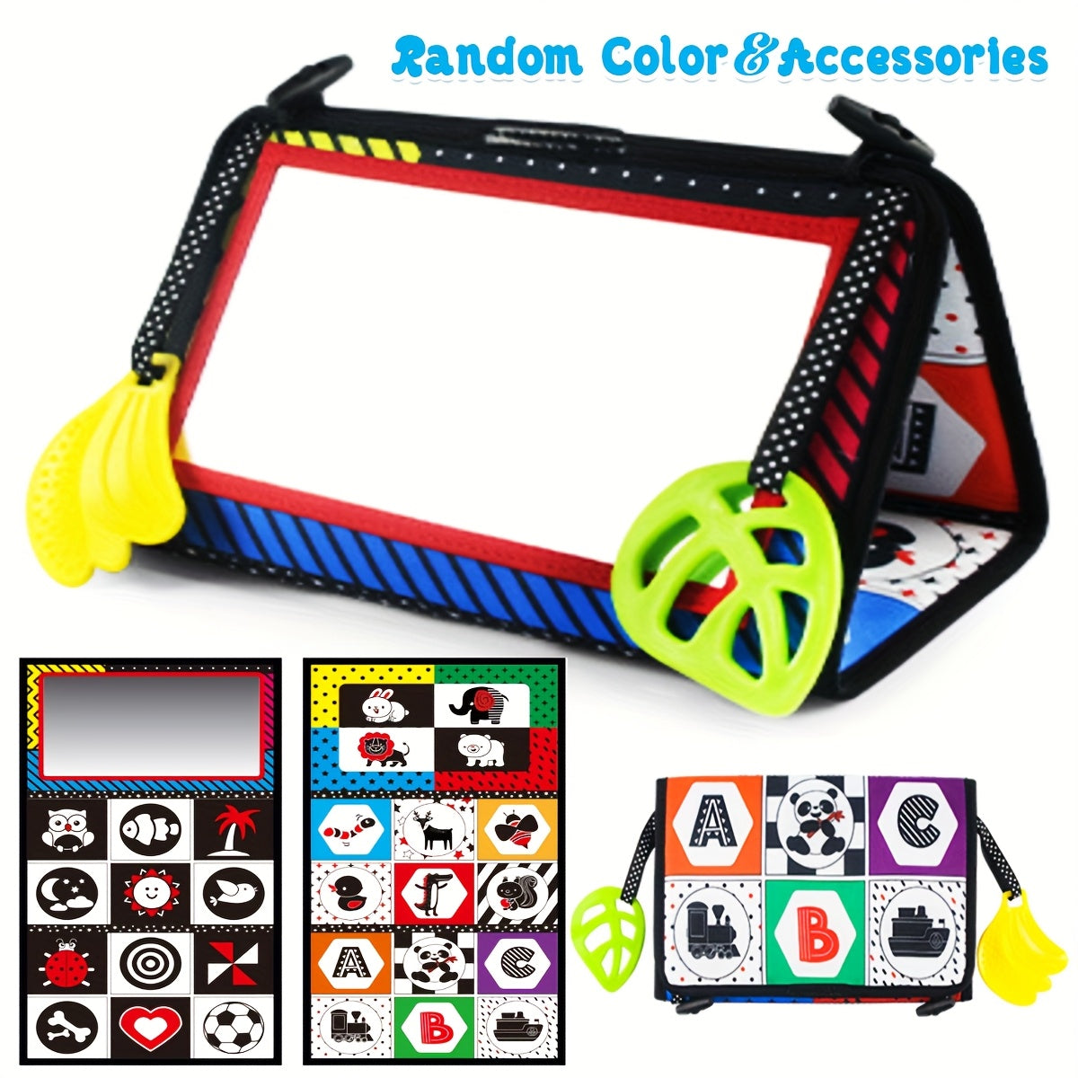 Interactive Double Sided Mirror Cloth Book for Babies