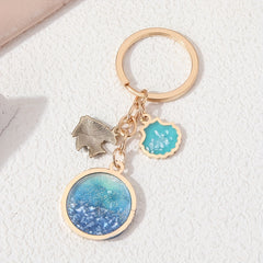 Shell Shape Sea Keychain Enamel Painted Ocean Ornament Bag Accessories