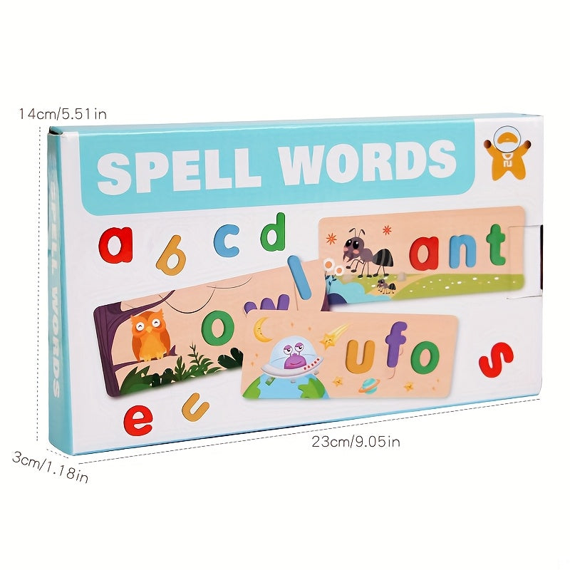 Educational See & Spell Wooden Toy CVC Word Builder Puzzle Boards