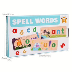 Educational See & Spell Wooden Toy CVC Word Builder Puzzle Boards