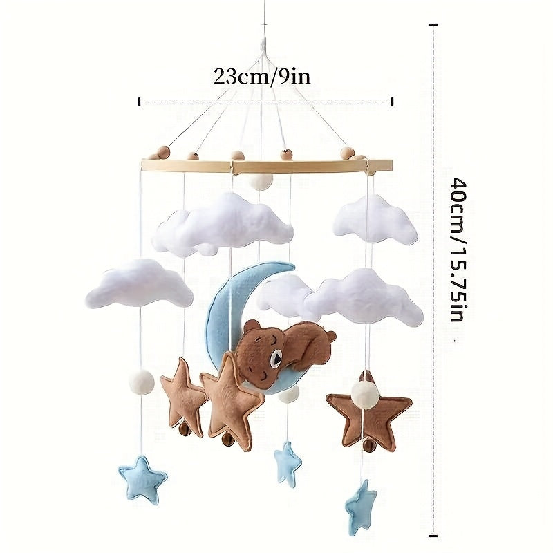 Baby Sheep Bed Bell Animal Shape Toy with Plush Bear