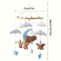 Baby Sheep Bed Bell Animal Shape Toy with Plush Bear