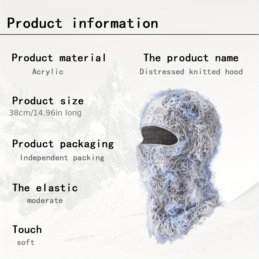 Windproof Knitted Balaclava Hat Full Face Mask for Winter Outdoor Sports