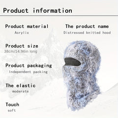 Windproof Knitted Balaclava Hat Full Face Mask for Winter Outdoor Sports