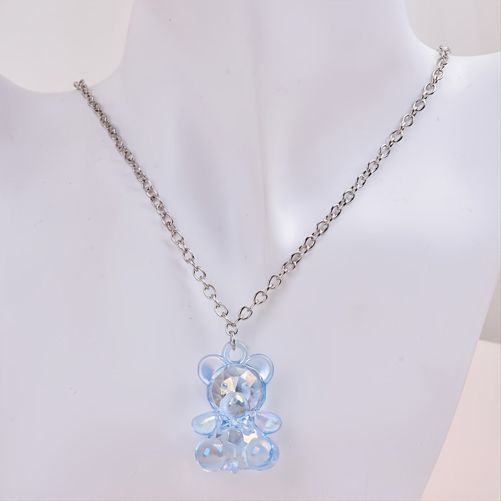 3pcs Acrylic Bear Sweater Chain Necklace
