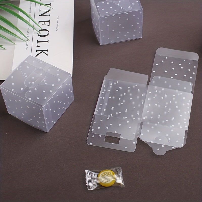 10pcs Semi Transparent PVC Frosted Dot Folding Packaging Box