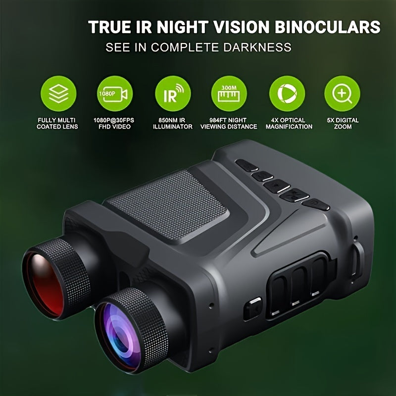 R12 HD Night Vision Goggles 1080P Digital Infrared Video & Photo Recording