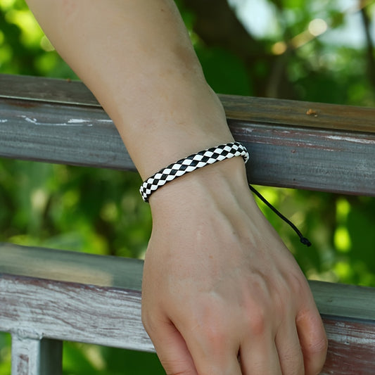 Vintage Men's Braided Leather Hand Rope Bracelet