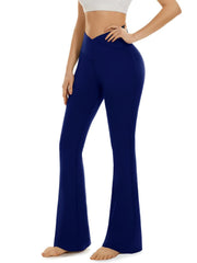 Solid Flare Leg Yoga Pants High Stretch Bell-bottom Leggings