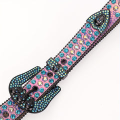 Rhinestone Leather Cowboy Belt Sparkle Studded Strap
