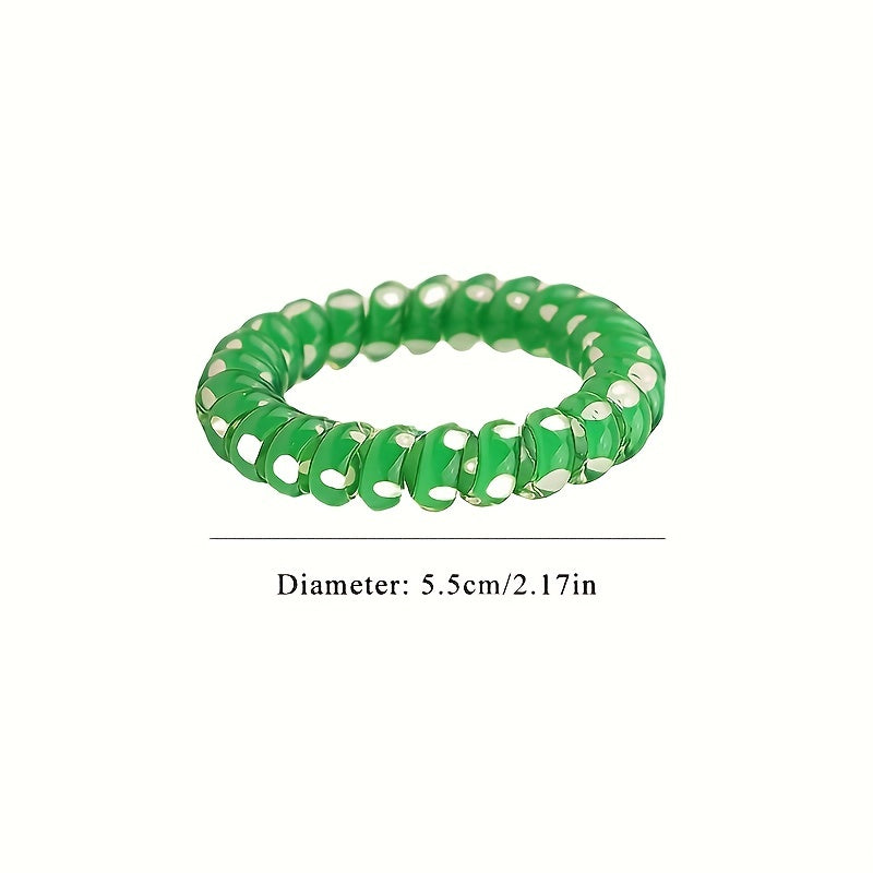 6pcs Spiral Hair Tie Gradient Elastic Hair Bands Ponytail Holder
