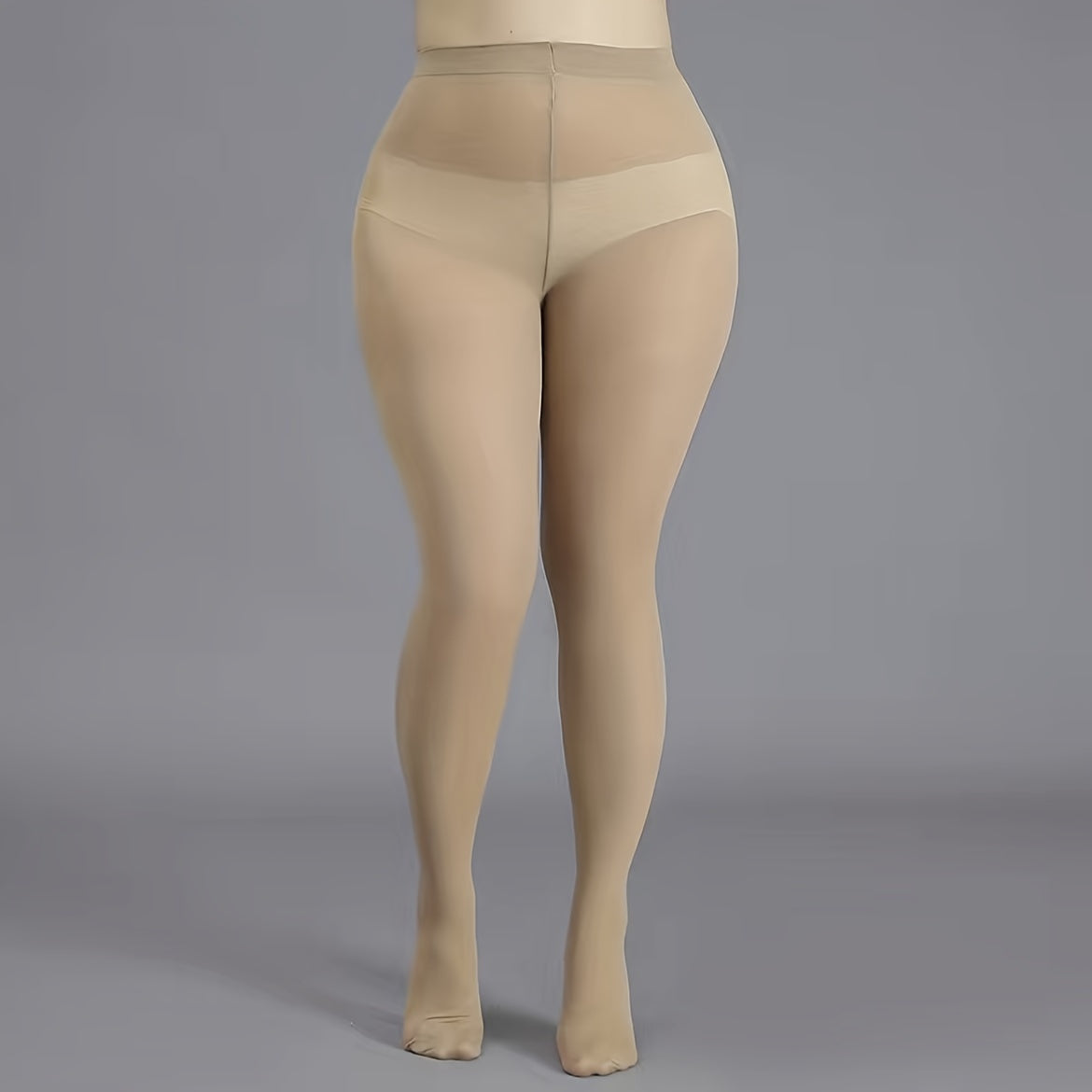 2 Pairs Plus Size Casual Stockings Set Women's Plus Control Top