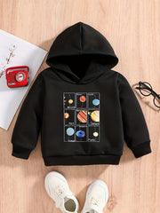 Cartoon Planet & Monster Truck Baby Boys Hooded Sweatshirt