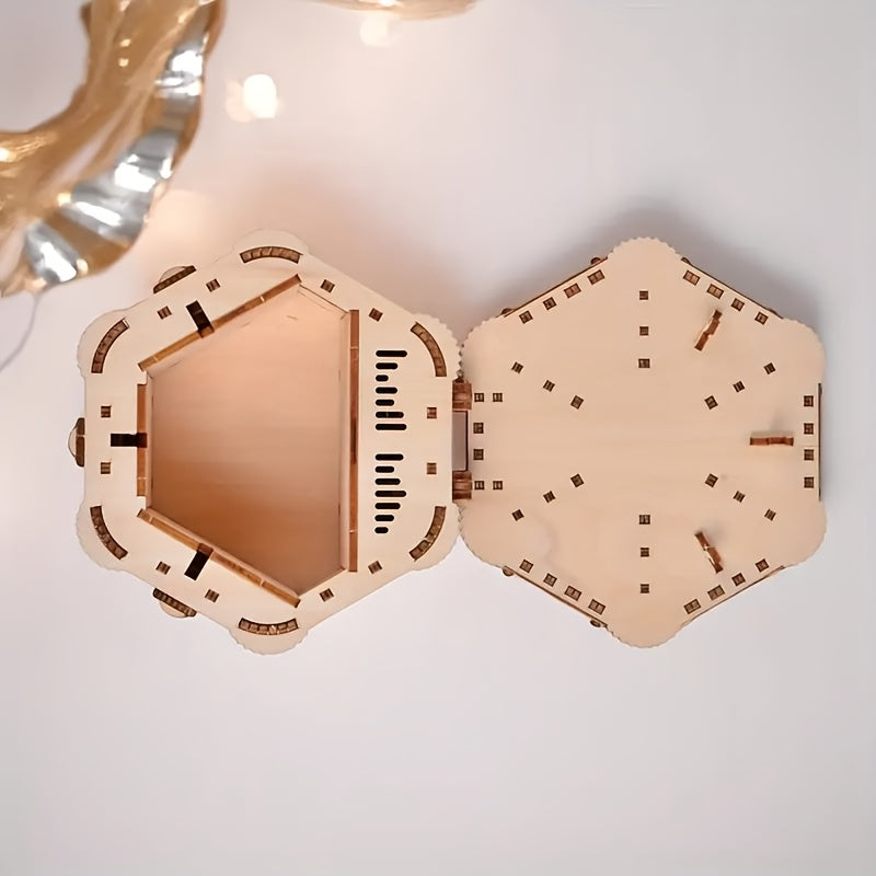 DIY 3D Wooden Puzzle Music Jewelry Box Vintage Storage Chest