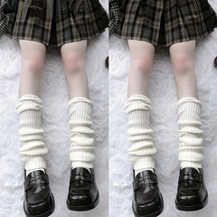Solid Knitted Leg Warmers All-match Socks Women's Stockings