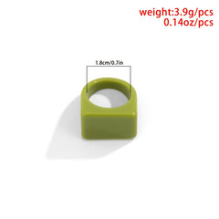 Colorful Square Resin Ring Chunky Stackable Joint Ring