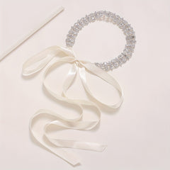 Rhinestone Headband Head Jewelry Bridal Hair Accessories With Ribbon