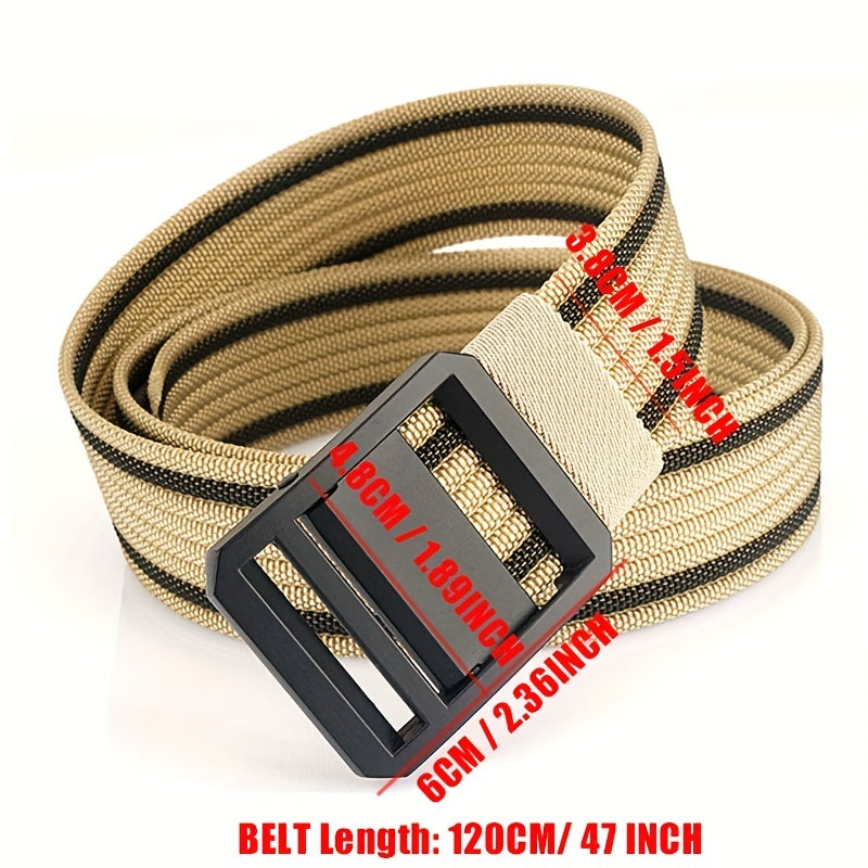 Men's Metal Buckle Nylon Braided Belt Casual Youth Belt