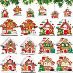 30pcs Wooden Christmas Tree Hanging Ornaments