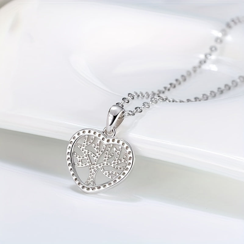 Heart Tree Pendant Necklace With Meaningful Message Card