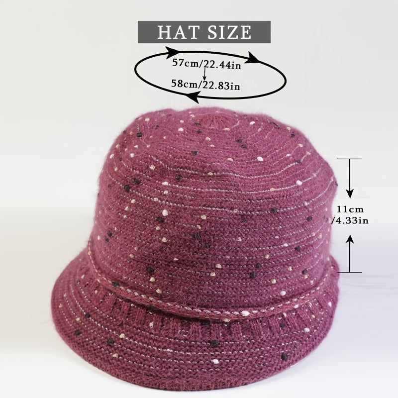 Vintage Knitted Thermal Bucket Hat Fisherman Hat Winter Hat For Her