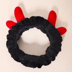 Cartoon Antlers Ear Headband Elastic Makeup Headband Plush Hair Band