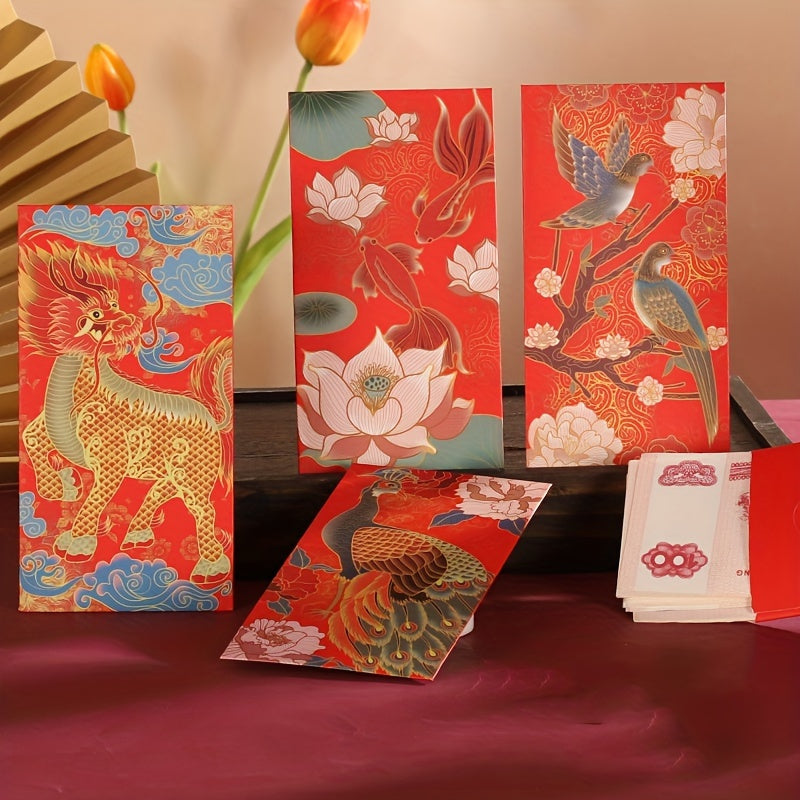 6pcs Year Red Envelope Dragon Lucky Money Gift Spring