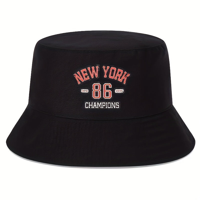 YORK Print Bucket Hat Lightweight Foldable Fisherman Cap For Women Men
