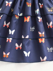 Girls' Butterfly Sleeve Casual Midi Dress for Summer