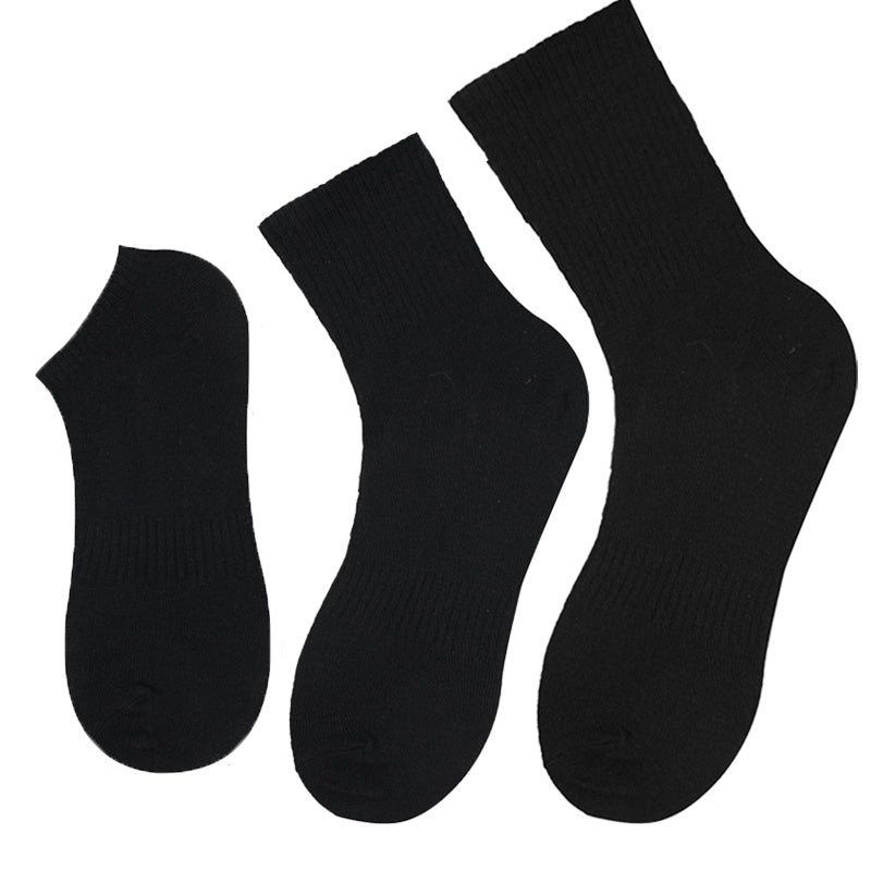 3 Pairs Classic Solid Socks Comfy & Breathable Multi-color Sock Pack