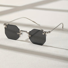 Men's Metal Rimless Sunglasses UV Protection