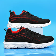 Men's Lace-Up Walking Shoes Breathable Knit Casual Sneakers