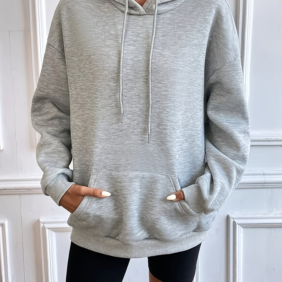Graphic Print Drawstring Loose Hoodie Casual Hooded Long Sleeve