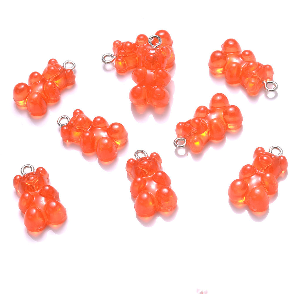 10pcs 10x20mm Bear Charms Acrylic Pendant Jewelry Making Supplies