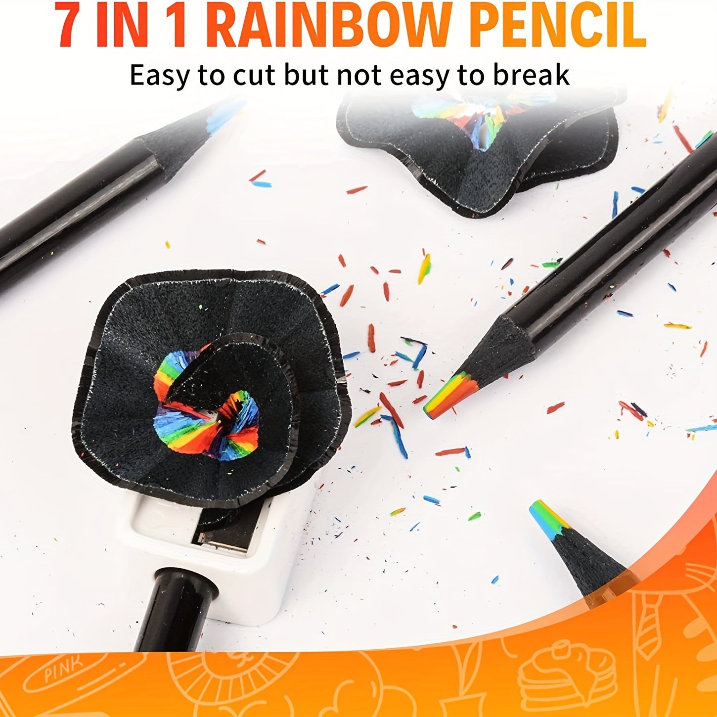 Rainbow Colored Pencil Pack of 8 - 7 Colors in 1 - School & Art