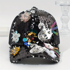 Rhinestone Sequin Baseball Cap Women's Sunshade Peaked Cap