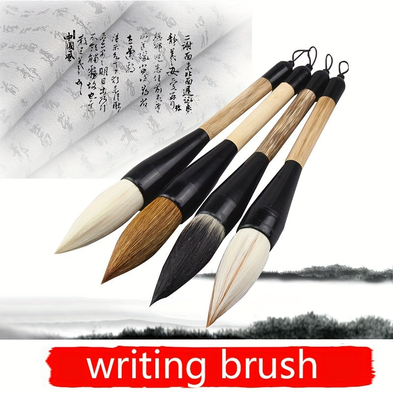 Calligraphy Brush Set Wolf Hair Panda Ink Painting Wood Handle