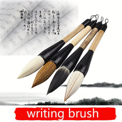 Calligraphy Brush Set Wolf Hair Panda Ink Painting Wood Handle