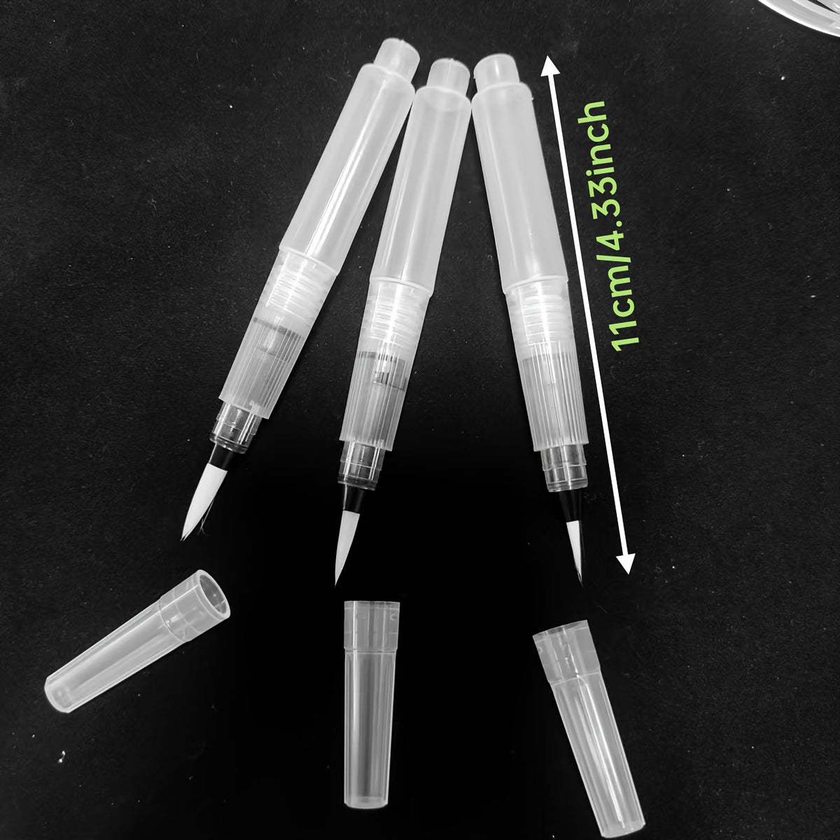 3 Pack Watercolor Brushes High Round & Flat Nylon Tips Large Plastic Handles